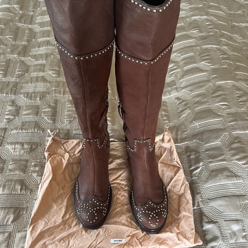 Miu Miu knee height boots